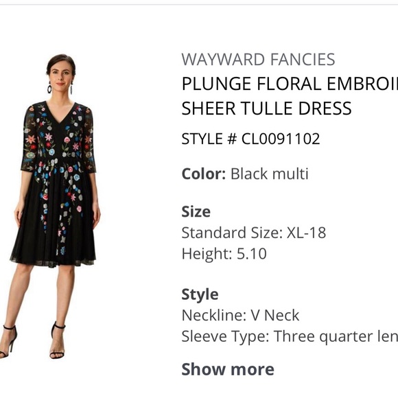 eShakti embroidered tulle overlay dress size 18 - Picture 11 of 12